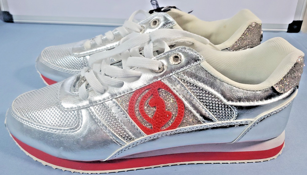 Vintage Baby Phat Silver Metallic Red Sneakers Shoes Womens Size 10 Y2K NEW